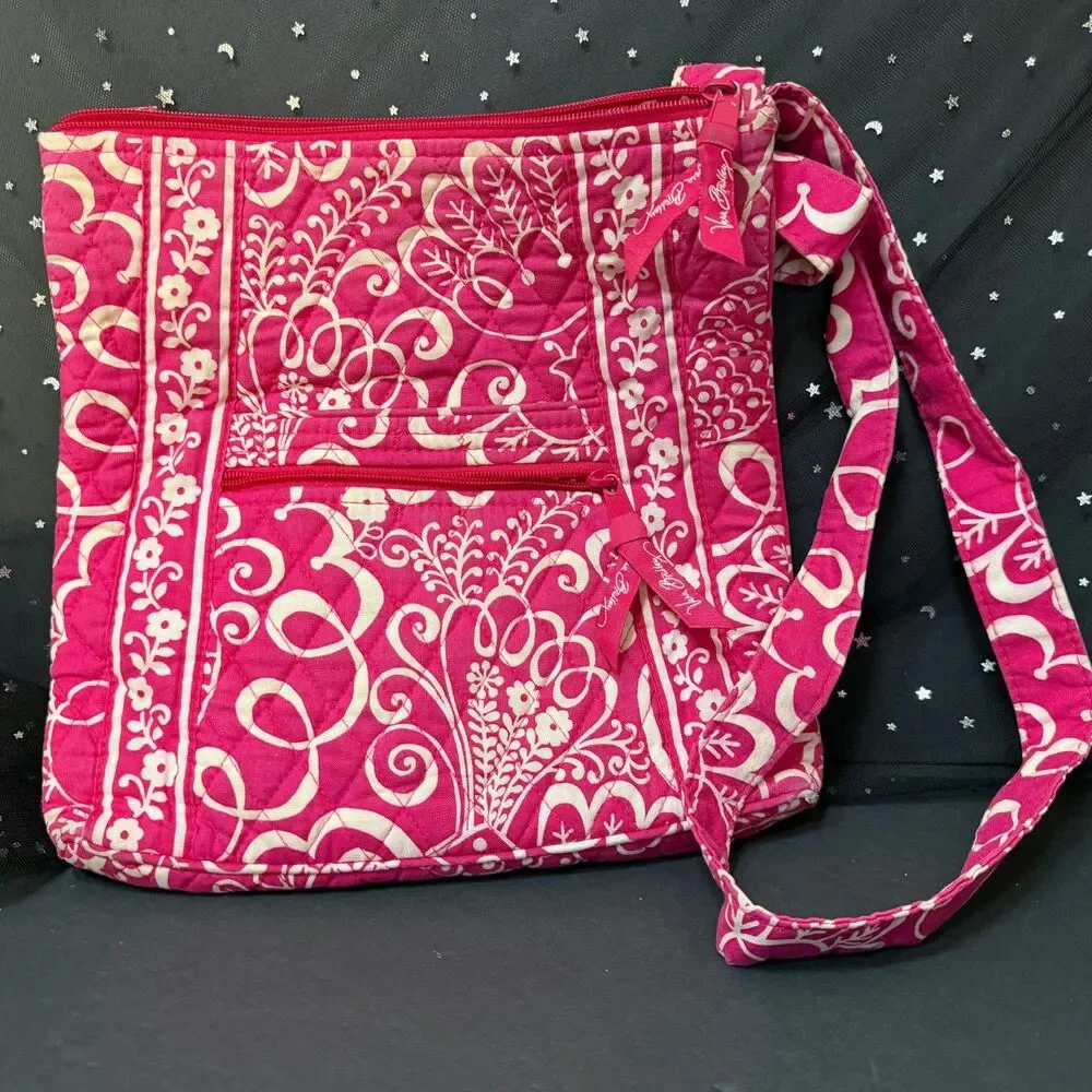 Vera Bradley Hipster Crossbody Twirly Bird Pink Retired 2010-2011